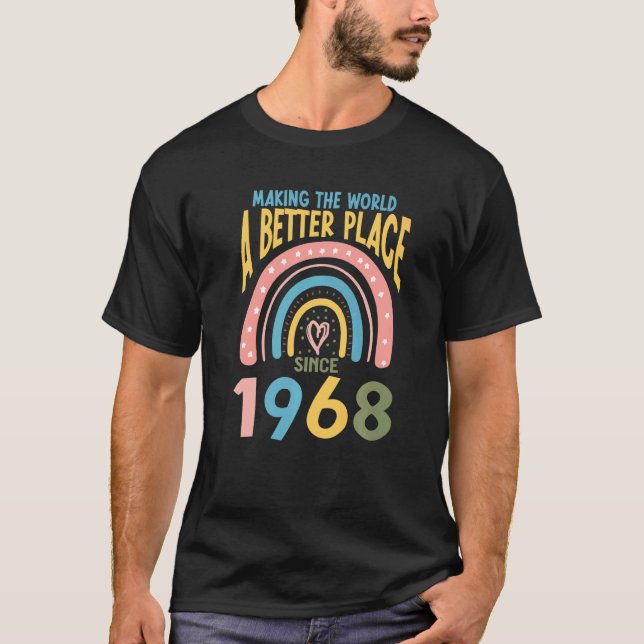 Camiseta 54 Aniversário Fazer o mundo um lugar melhor desde (Frente)