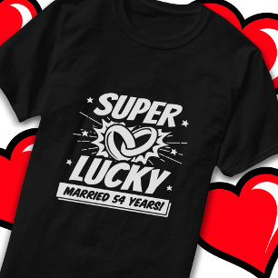 Camiseta 54 anos casados com o 54º aniversário de casamento