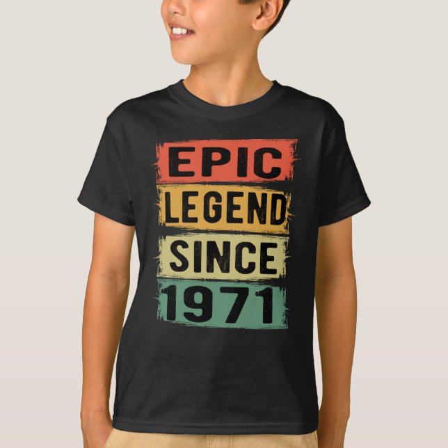 Camiseta 54 Anos De Idade Dia 1971 Legenda Epic 54º Anivers (Frente)