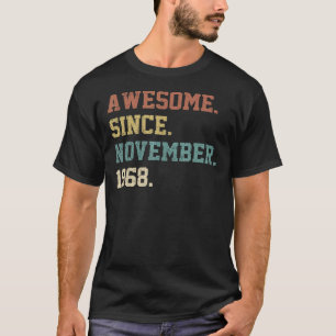 Camiseta 54 anos de idade incrível desde novembro de 1968 5