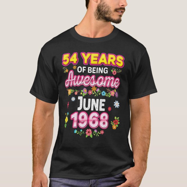Camiseta 54 Anos De Incrível Desde O Aniversário De Junho D (Frente)