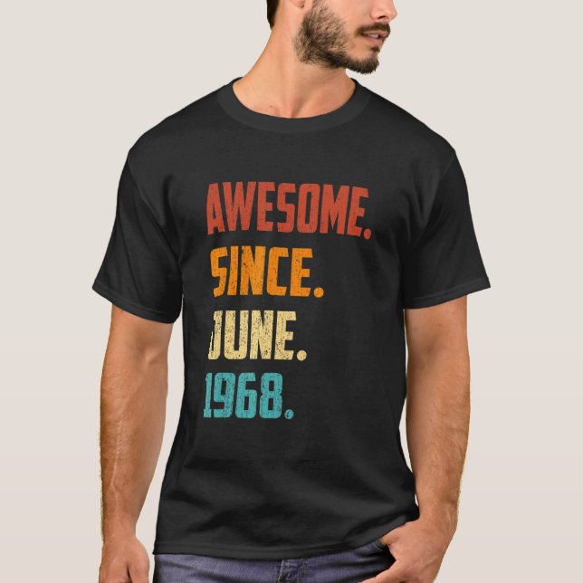 Camiseta 54 anos é incrível desde junho de 1968 54º anivers (Frente)