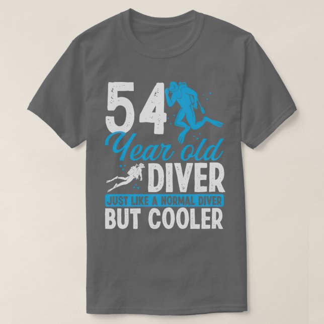 Camiseta 54 Anos Mergulhando Mergulhador Snorkel 54 Anivers (Frente do Design)