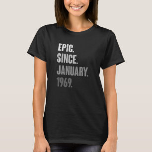 Camiseta 54 anos Vintage 1969 Janeiro Aniversário 54º D