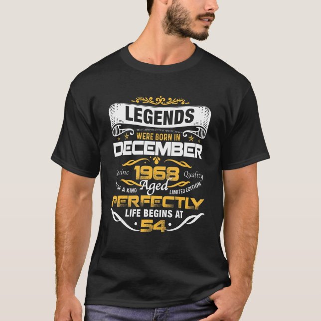 Camiseta 54 Years Old  Legends Born In December 1968 54th B (Frente)