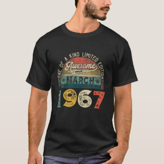 Camiseta 55º Aniversário Decoração Março De 1967 Homens Mul