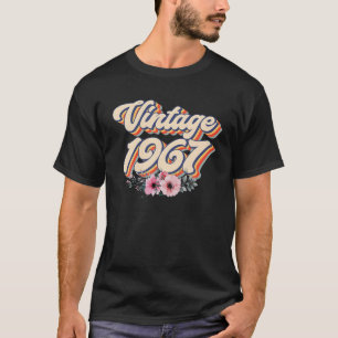 Camiseta 55. º Aniversário Mulheres Vintage 1967 Floral 5
