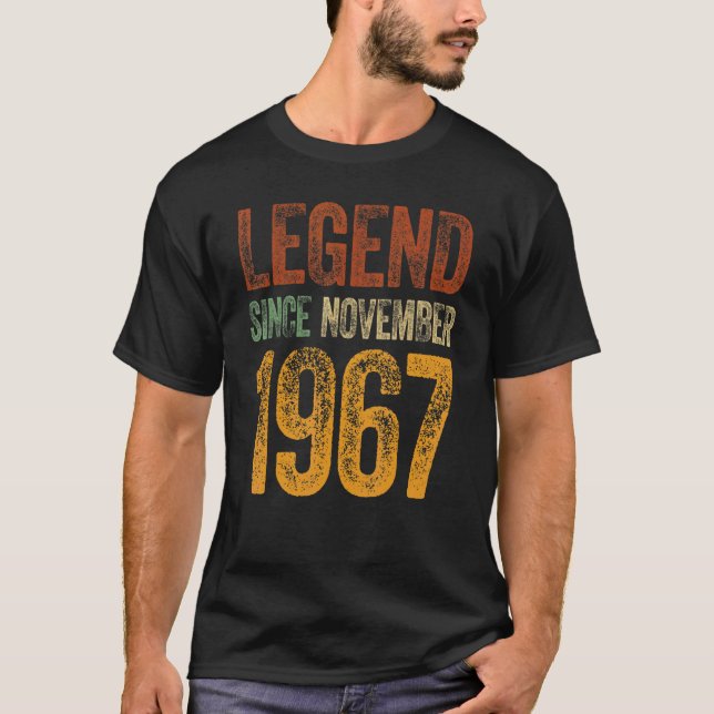 Camiseta 55. º aniversário Novembro Nascer 55 anos Legenda  (Frente)