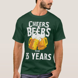 Camiseta 55 anos 55 anos Aniversário Cerveja Engraçada Vint