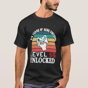 Camiseta 55 anos BDay mamãe significa Gamer 55.º aniversári