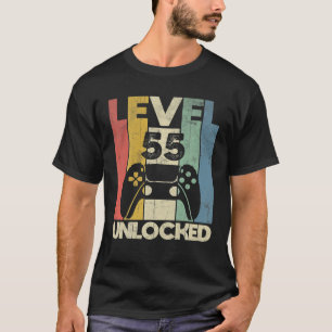 Camiseta 55 anos de idade Nível 55 desbloqueado Engraçado 5