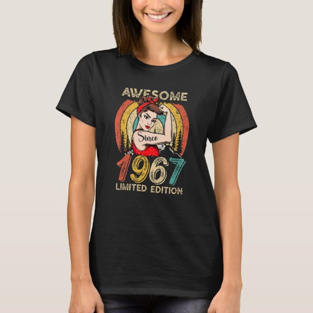 Camiseta 55 Anos De Idade Para Mulheres 1967 (Frente)