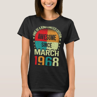 Camiseta 55 anos incríveis desde março de 1968 Vintage 55th