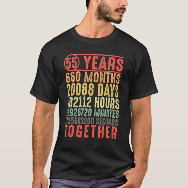 Camiseta 55 anos juntos 55 anos de pais casados (Frente)
