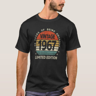 Camiseta 55 anos Vintage 1967 55º aniversário