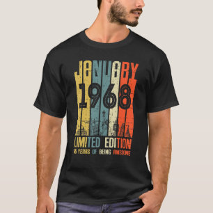 Camiseta 55 Anos Vintage Janeiro 1968 Homens De Aniversário