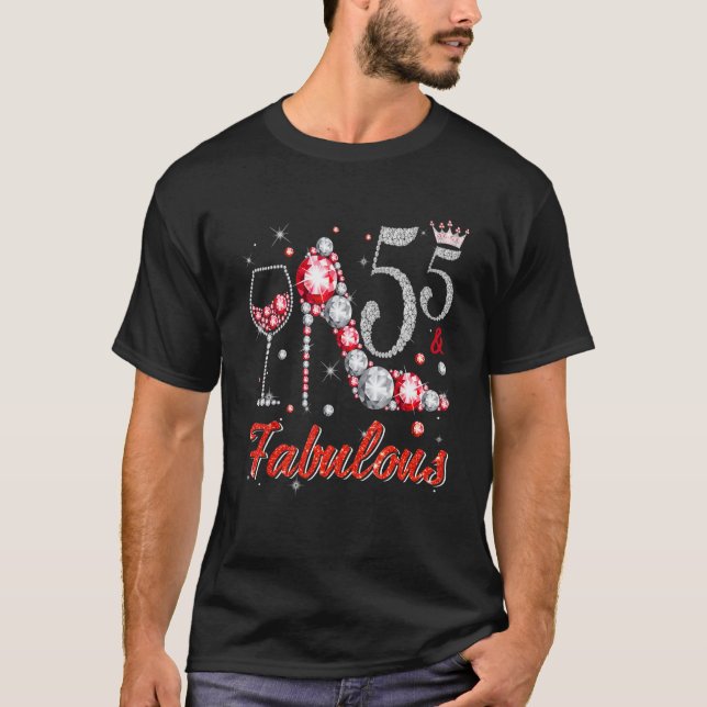 Camiseta 55 E Fabuloso Diamond High Heels Feliz 55.º Nascim (Frente)
