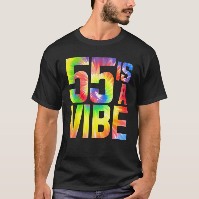 Camiseta 55 é um Vibe Funny Tie-dye Birthday 55 yo Men Wome (Frente)