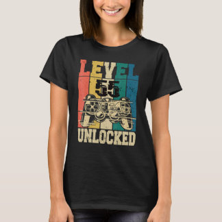 Camiseta 55 Jogador de Jogos Birthday Gamer 55 Anos Nível 5