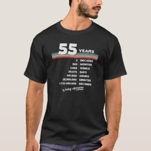 Camiseta 55.o aniversário Vintage 55 anos Retro 660 meses