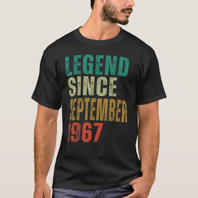 Camiseta 55 Years Old  Legend Since September 1967 55th Bir (Frente)