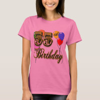 55th t-shirt feliz da celebração do aniversário