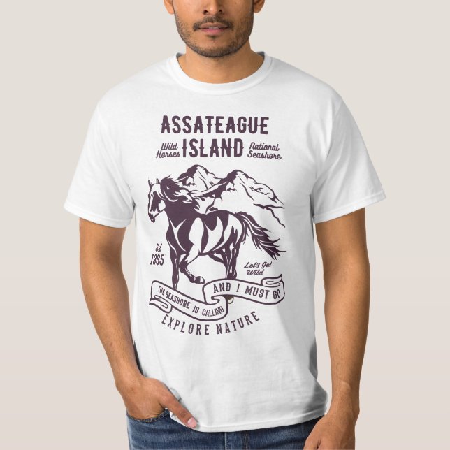 Camiseta 567s8sateague Island National Seashore Wild Horses (Frente)