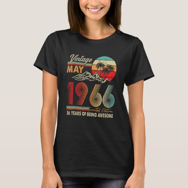 Camiseta 56 anos 56.o aniversário Decoração maio 1966 (Frente)