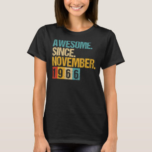 Camiseta 56 anos de idade incrível desde novembro de 1966 5