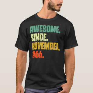 Camiseta 56 anos de idade incrível desde novembro de 1966 5