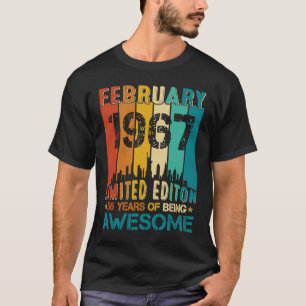 Camiseta 56.O Aniversário Fevereiro De 1967 56 Anos De Idad