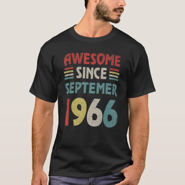 Camiseta 56 Years Old  Awesome Since September 1966 56th (Frente)
