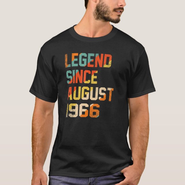 Camiseta 56 Years Old  Legend Since August 1966th Birthday (Frente)