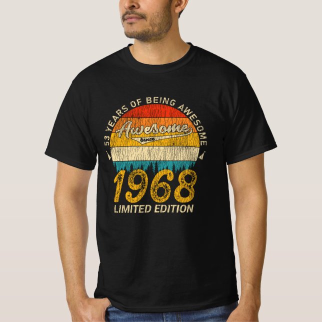 Camiseta 57 anos de idade 1968 Retro Incrível 57º presente  (Frente)