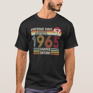 Camiseta 57 anos de idade abril de 1965 57º aniversário
