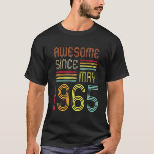 Camiseta 57 anos de idade incrível desde maio de 1965 50º a