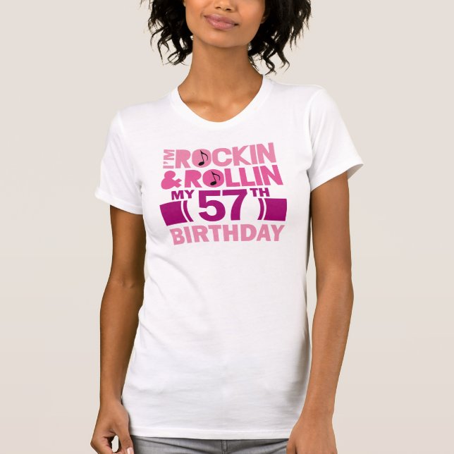 Camiseta 57th Ideia do presente de aniversário para a fêmea (Frente)
