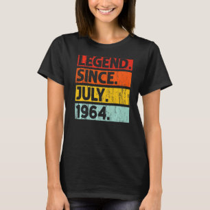 Camiseta 58ª Legenda de aniversário desde julho de 1964 58 