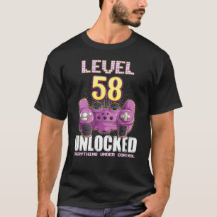 Camiseta 58. º Aniversário do Gamer Boys Raparigas 58 anos