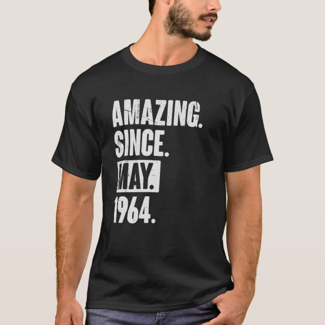 Camiseta 58 anos 58º aniversário incrível desde maio de 196 (Frente)
