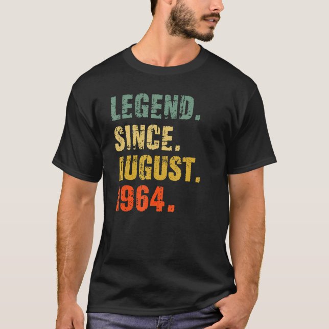 Camiseta 58 anos, 58.a legenda de aniversário desde agosto  (Frente)