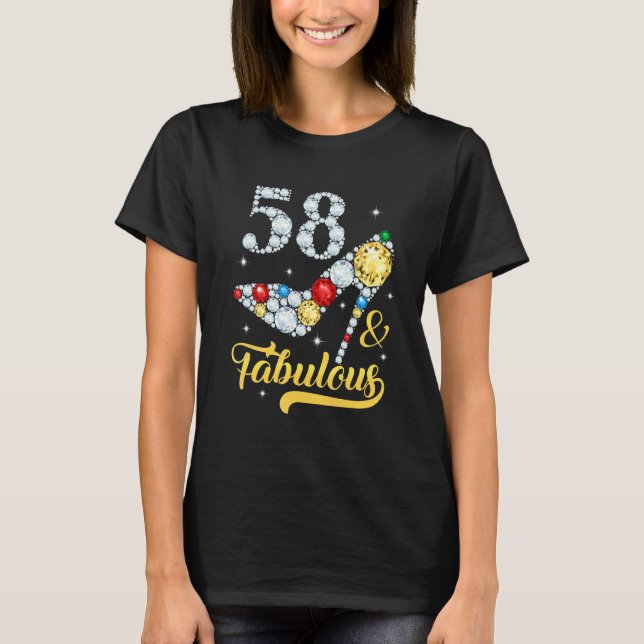 Camiseta 58 e Fabuloso 58 Calçados de Aniversário Alto 58 Y (Frente)