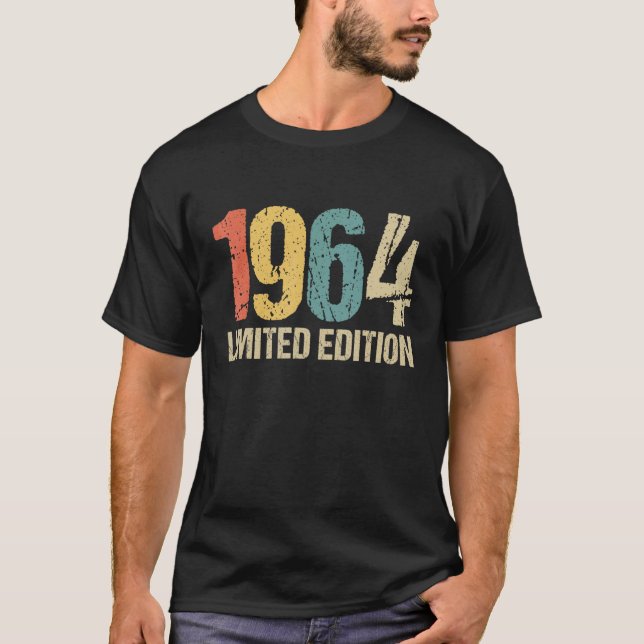 Camiseta 58.o Aniversário Damas Mens 58 Anos 1964 (Frente)