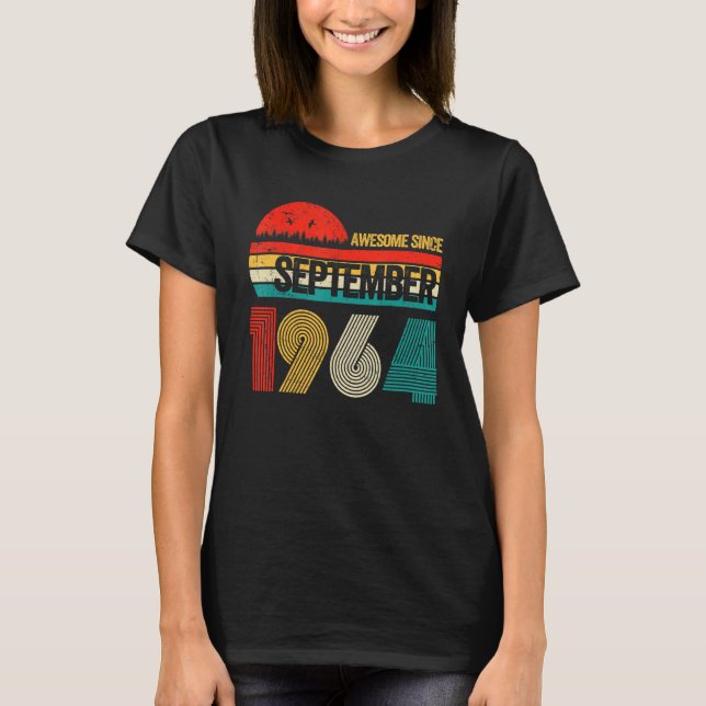 Camiseta 58 Years Old  Awesome Since September 1964 58th (Frente)