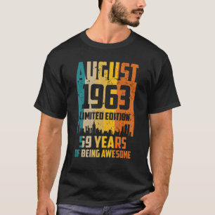Camiseta 59º aniversário 59 anos incrível desde agosto de 1