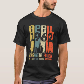Camiseta 59º Aniversário Decoração Abril De 1962 Homens Mul