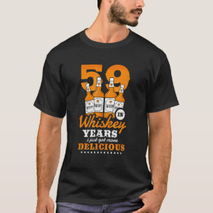 Camiseta 59º Aniversário Em Anos De Uísque Eu Acabei De Rec