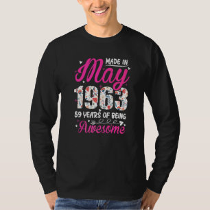 Camiseta 59º aniversário incrível desde maio de 1963