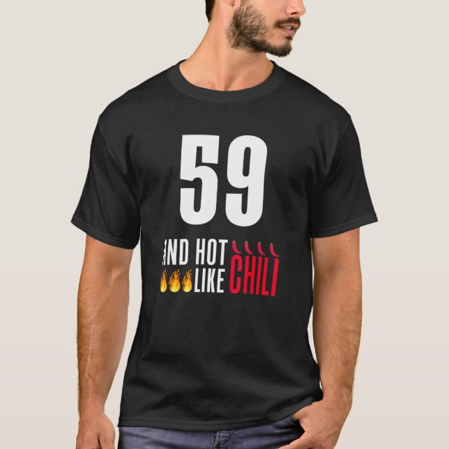 Camiseta 59º aniversário Mulheres Homens Engraçados Quente  (Frente)