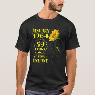 Camiseta 59. º aniversário 59 anos Nascer de girassol Janei